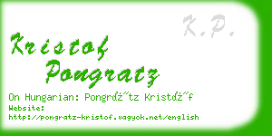 kristof pongratz business card